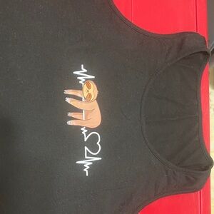 SHEIN Black Tank Top with Sloth Graphic